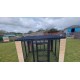 Freestanding Catio enclosure 6ft x 9ft x 6ft tall With Black 16g wire mesh & Tongue and groove boarded corners 